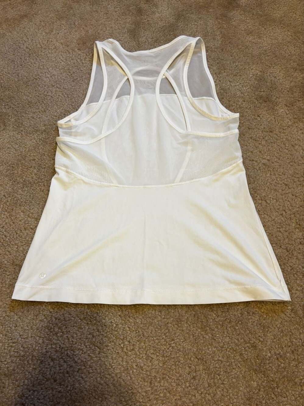 Lululemon Home Stretch White Mesh Racerback Tank Top Size 8 - Picture 3 of 4